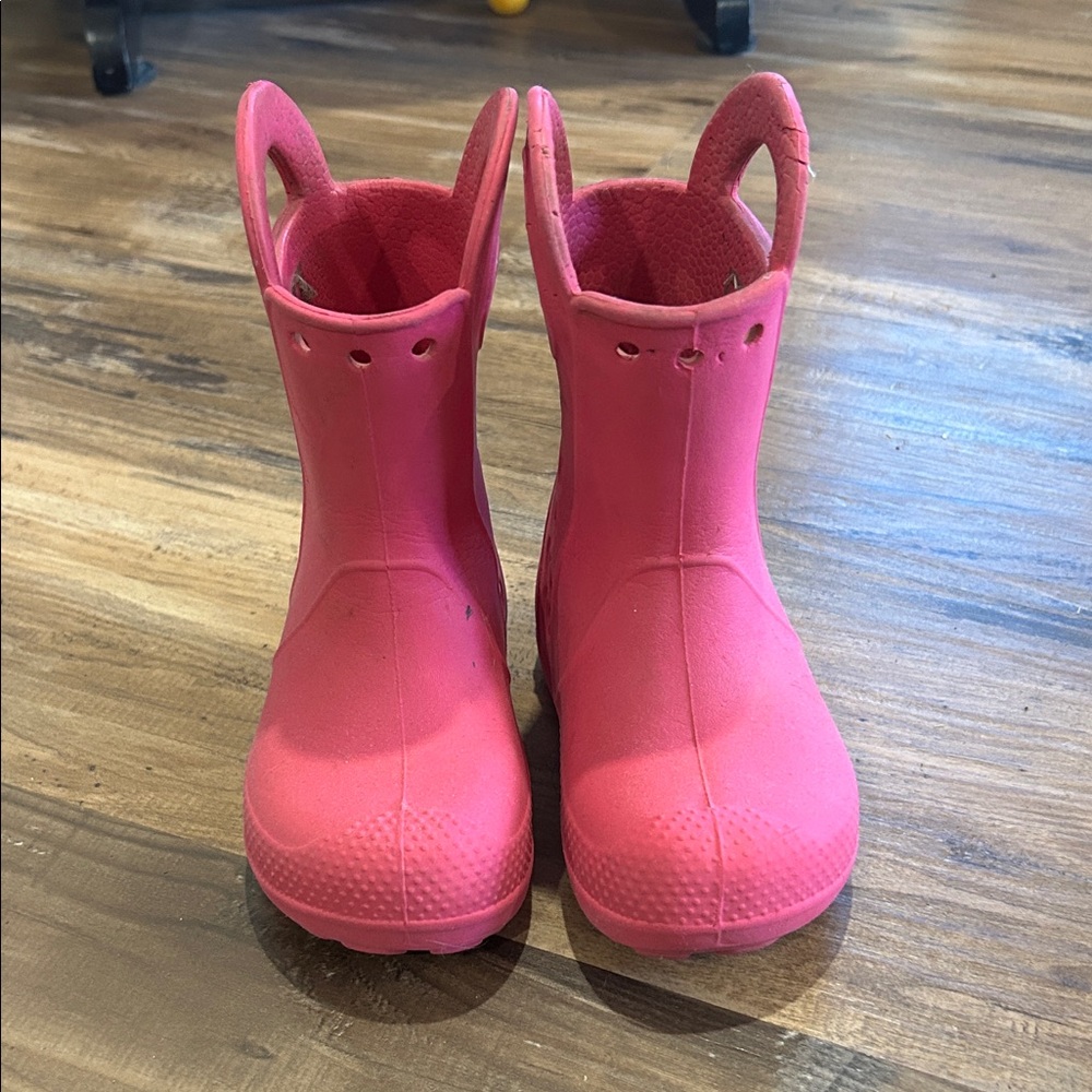 Croc Kids Pink Rubber Boots